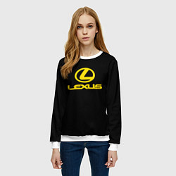 Свитшот женский Lexus yellow logo, цвет: 3D-белый — фото 2