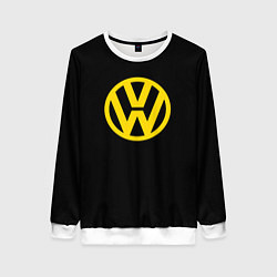 Свитшот женский Volkswagen logo yellow, цвет: 3D-белый