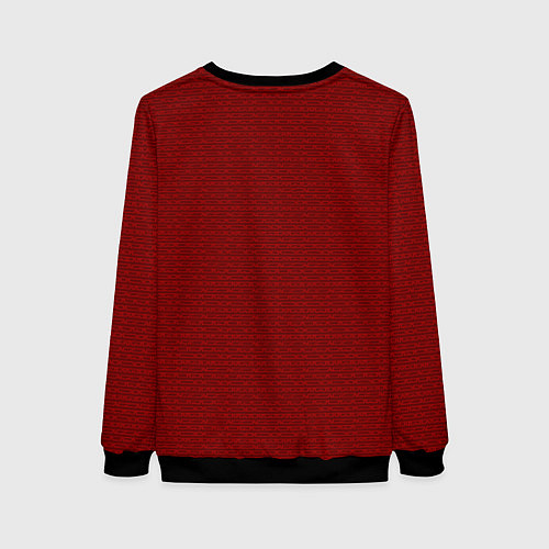 Женский свитшот Текстурированный тёмно-красный однотонный / 3D-Черный – фото 2