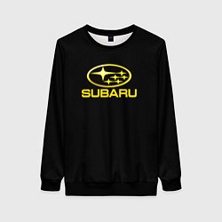 Свитшот женский Subaru logo yellow, цвет: 3D-черный