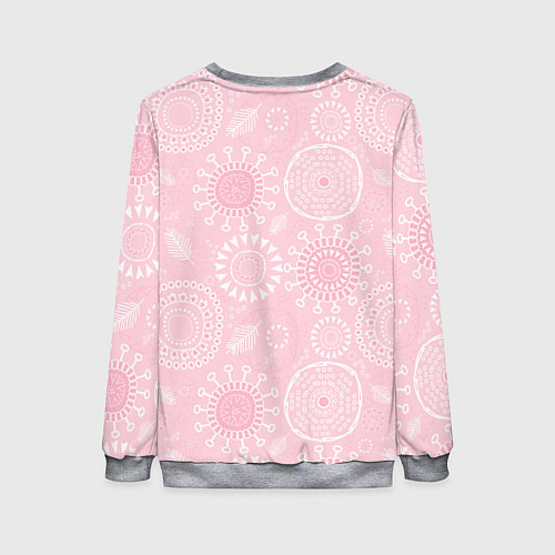 Женский свитшот Розовый цветочный паттерн / 3D-Меланж – фото 2