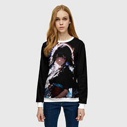 Свитшот женский Сёгун райден из игры Геншин импакт, цвет: 3D-белый — фото 2