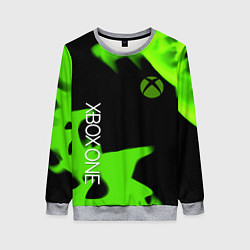 Женский свитшот Xbox one green flame