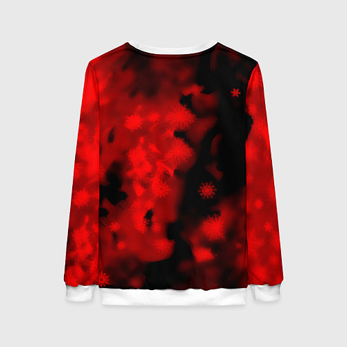 Женский свитшот Among us красный / 3D-Белый – фото 2