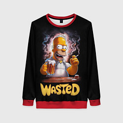 Свитшот женский Homer - wasted, цвет: 3D-красный