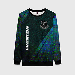 Свитшот женский Everton glitch blue, цвет: 3D-черный