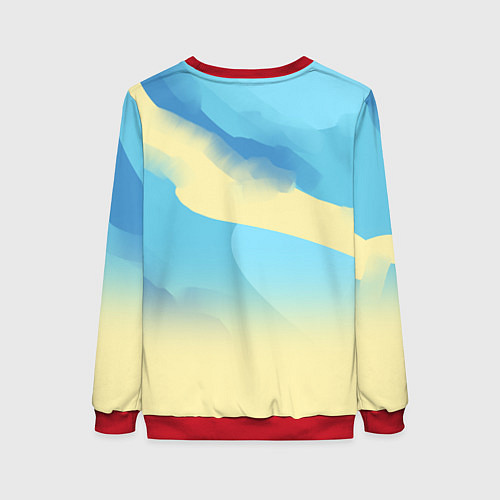 Женский свитшот Медведь на мотоцикле - байкер / 3D-Красный – фото 2