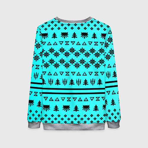 Женский свитшот Ведьмак зимний паттерн / 3D-Меланж – фото 2