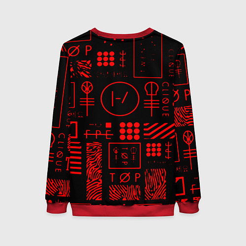 Женский свитшот Twenty one pilots pattern rock / 3D-Красный – фото 2