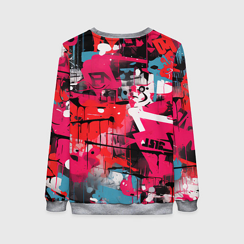 Женский свитшот Красное граффити / 3D-Меланж – фото 2