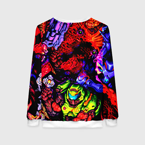 Женский свитшот Doom game demons / 3D-Белый – фото 2