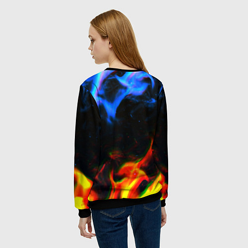 Женский свитшот Horizon zero dawn flame glitch / 3D-Черный – фото 4