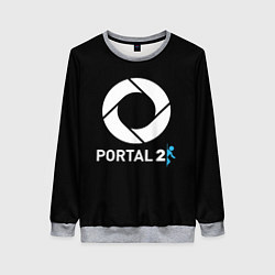 Свитшот женский Portal2 logo game, цвет: 3D-меланж