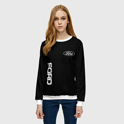 Свитшот женский Ford logo white steel, цвет: 3D-белый — фото 2