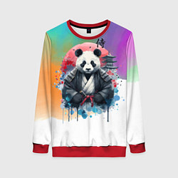 Свитшот женский Panda samurai - Japan, цвет: 3D-красный
