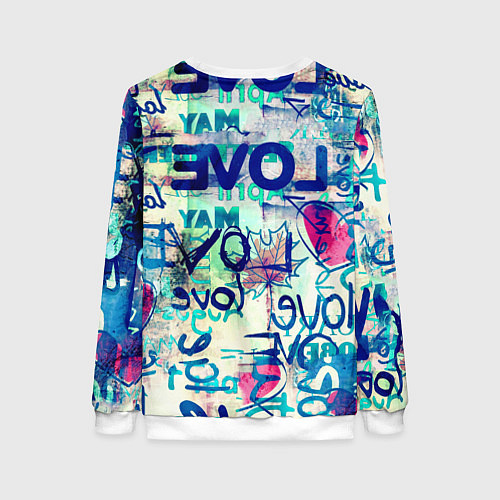 Женский свитшот NFS Most Wanted graffitti / 3D-Белый – фото 2