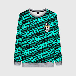 Свитшот женский Juventus pattern logo steel, цвет: 3D-меланж