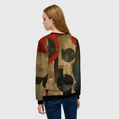 Женский свитшот Мужское лицо в перспективе / 3D-Черный – фото 4