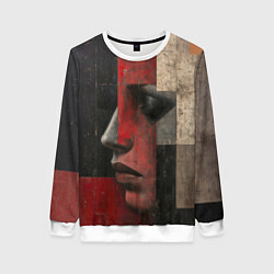 Женский свитшот Женщина в прямоугольниках