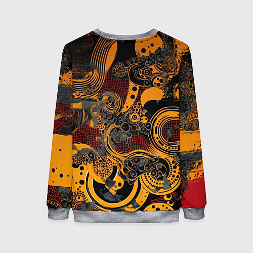Женский свитшот Внеземной паттерн с пришельцем / 3D-Меланж – фото 2