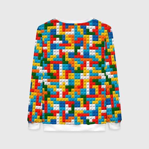 Женский свитшот Разноцветные квадратные плитки / 3D-Белый – фото 2