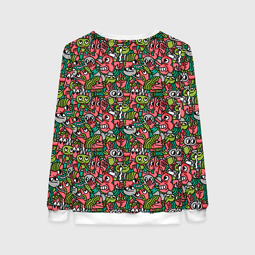 Женский свитшот Человечки с длинными носами / 3D-Белый – фото 2