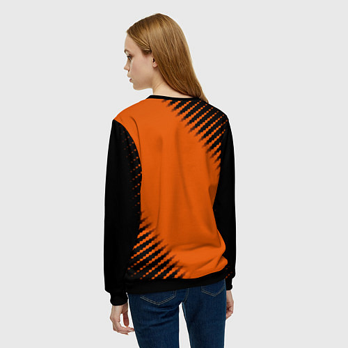 Женский свитшот Half life orange box / 3D-Черный – фото 4