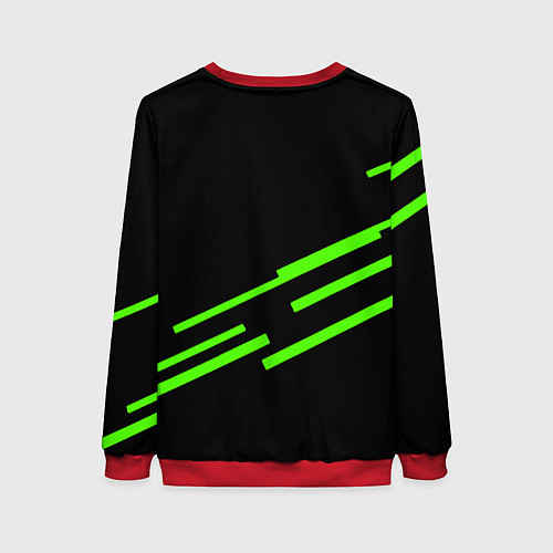 Женский свитшот Razer line green / 3D-Красный – фото 2