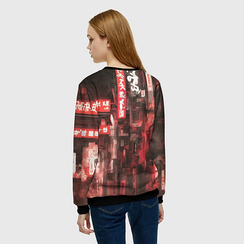 Женский свитшот Понурый киборг / 3D-Черный – фото 4