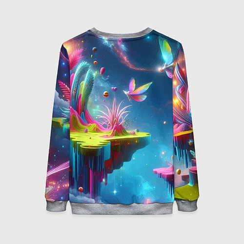 Женский свитшот Космическая фантазия - нейросеть / 3D-Меланж – фото 2