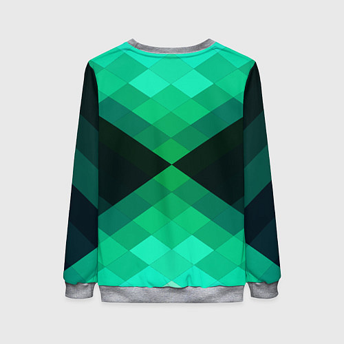 Женский свитшот Изумрудная мозаика / 3D-Меланж – фото 2