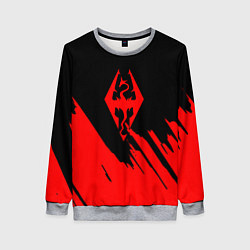 Женский свитшот The elder scrolls красные штрихи
