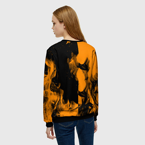 Женский свитшот Half life fire orange / 3D-Черный – фото 4