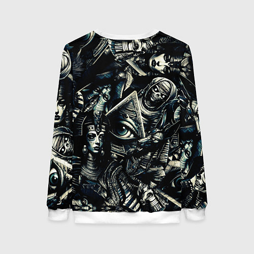 Женский свитшот Глаз в пирамиде и Египетские Божества / 3D-Белый – фото 2