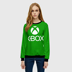 Свитшот женский X-box logo green, цвет: 3D-черный — фото 2