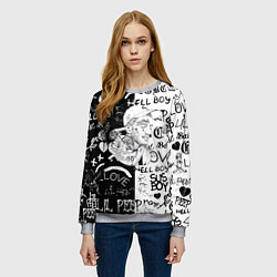 Свитшот женский Lii Peep pattern rap, цвет: 3D-меланж — фото 2