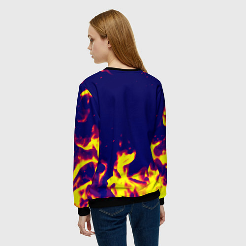 Женский свитшот Horizon zero dawn flame yellow / 3D-Черный – фото 4