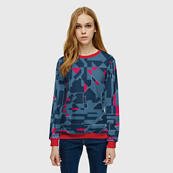 Свитшот женский Геометрическая математика узора, цвет: 3D-красный — фото 2