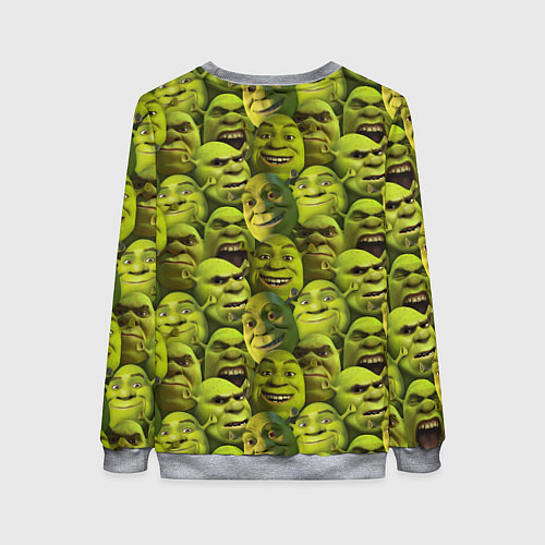 Женский свитшот Шрек - паттерн / 3D-Меланж – фото 2