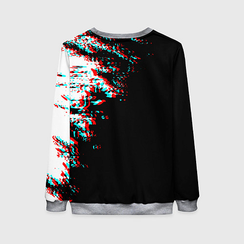 Женский свитшот Among us краски глитч / 3D-Меланж – фото 2