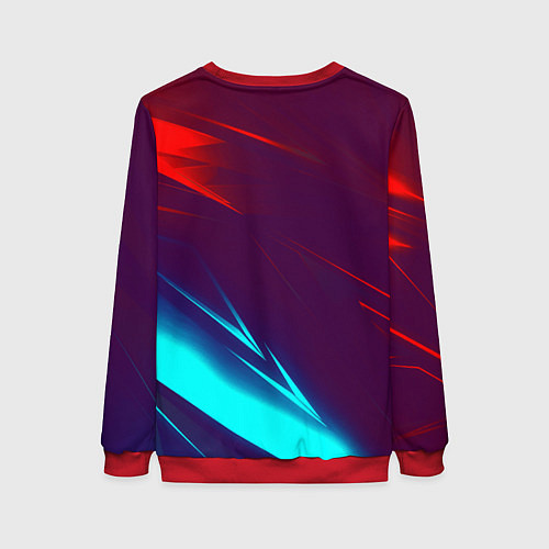 Женский свитшот Samurai geometry stripes neon / 3D-Красный – фото 2