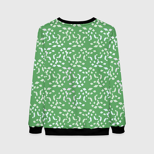 Женский свитшот Мозаика на зеленом / 3D-Черный – фото 2