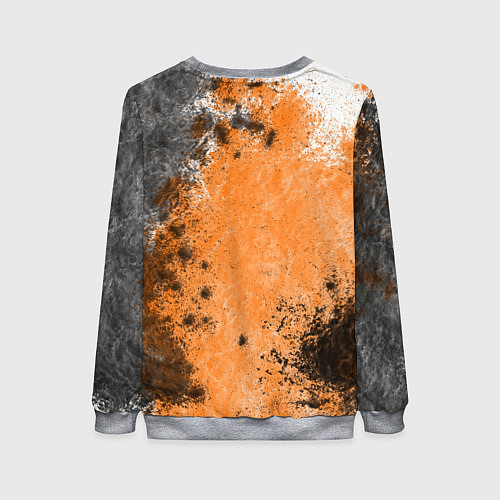 Женский свитшот Half life оранжевые краски / 3D-Меланж – фото 2