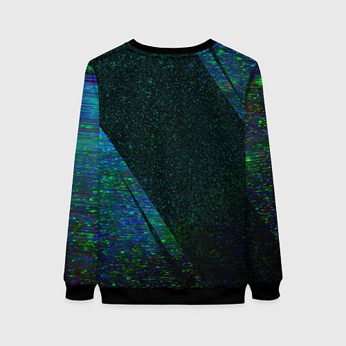 Женский свитшот Marilyn Manson glitch blue / 3D-Черный – фото 2