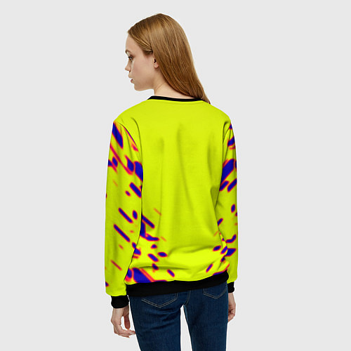 Женский свитшот Quake игровая геомтерия / 3D-Черный – фото 4