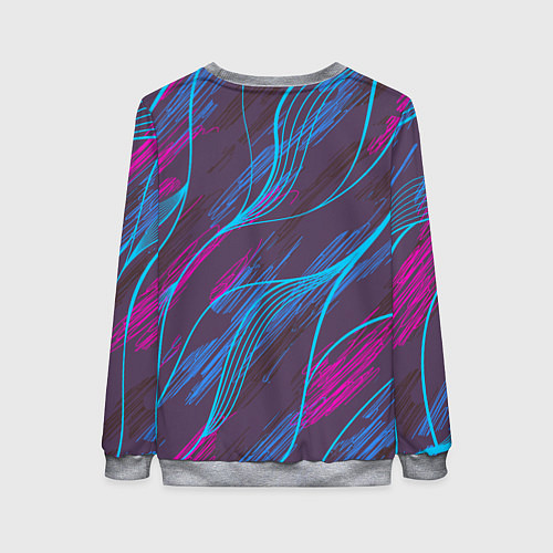 Женский свитшот Абстракция геометрических линий / 3D-Меланж – фото 2