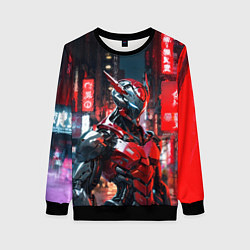 Свитшот женский Бронированный красный киборг, цвет: 3D-черный