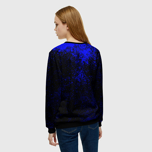 Женский свитшот Among us краски синий / 3D-Черный – фото 4