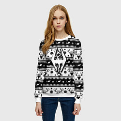 Свитшот женский The Elder Scrolls winter deer pattern, цвет: 3D-белый — фото 2