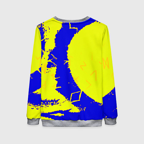 Женский свитшот Samurai logo yellow fire / 3D-Меланж – фото 2